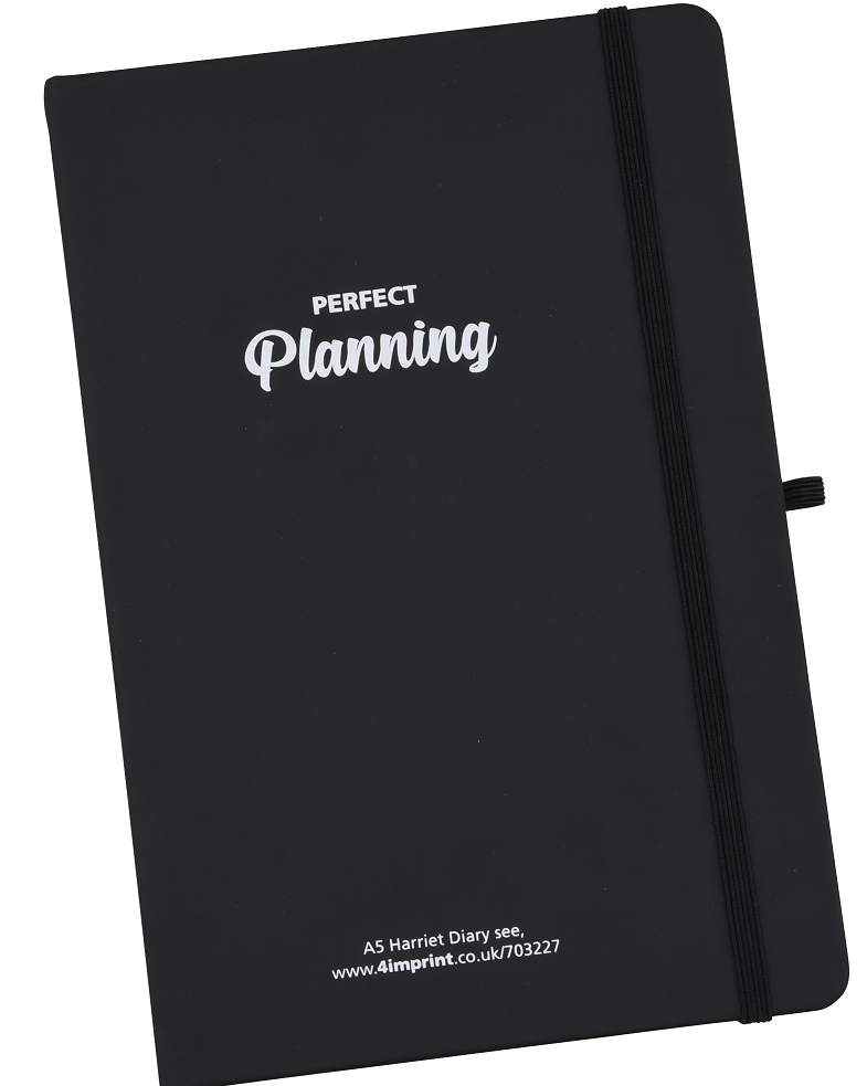 Black Diary with imprinted logo on cover