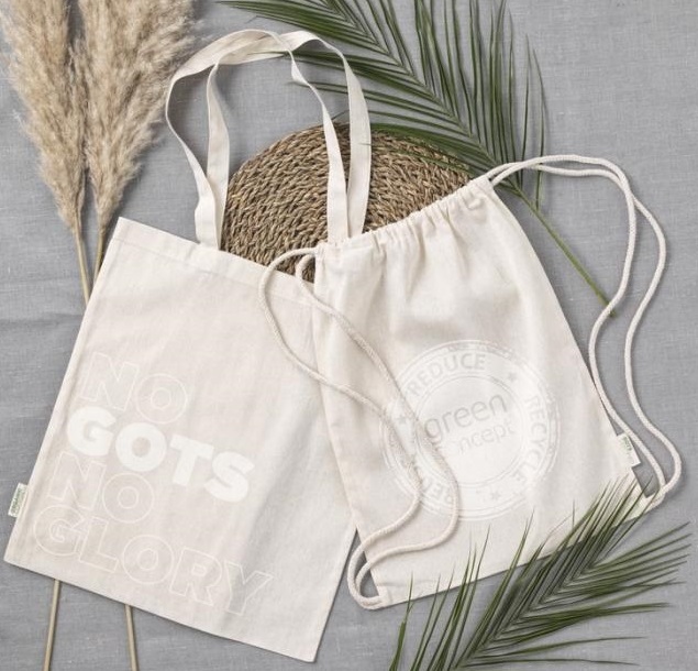 two beige tote bags