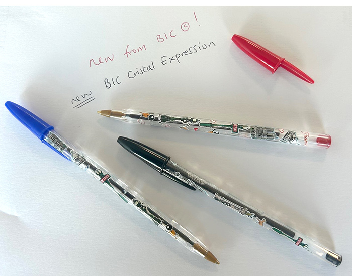 Example of BIC pens writing a note. 