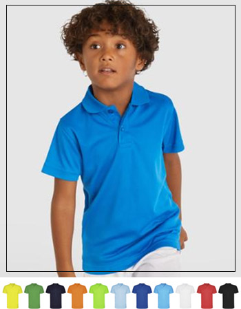 Young boy in a blue polo shirt. 